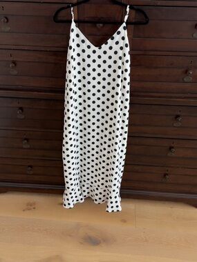 Sugarlips Black Polka Dot White Maxi Slip Dress